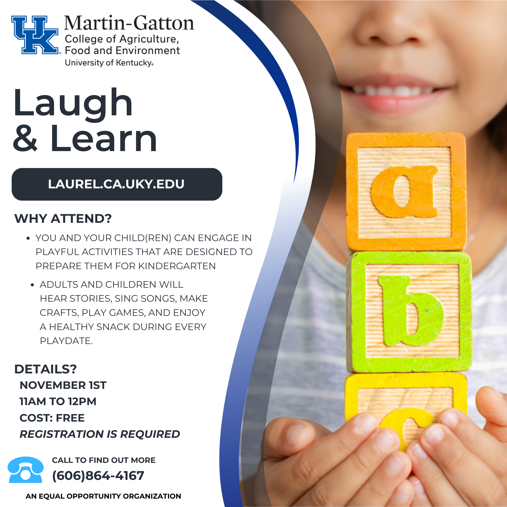 Flyer detailing class details such as date, time, and description.