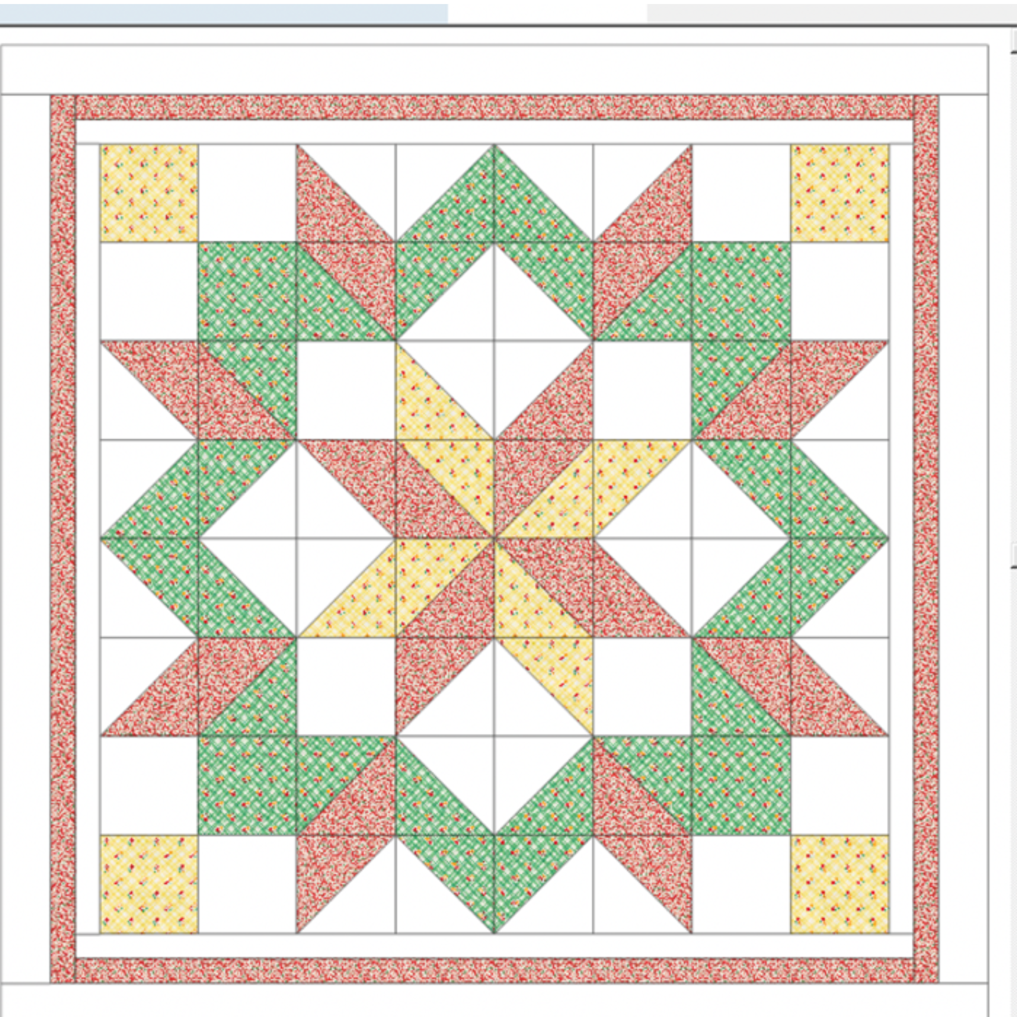 Photo of a quilt pattern in a star pattern.