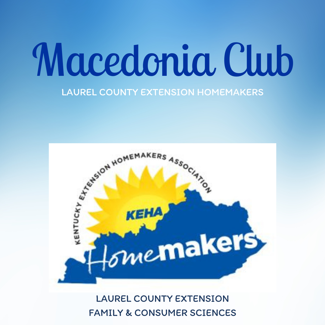 Blue gradient background with "Macedonia Club" and the KEHA Homemakers logo